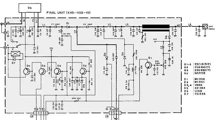 Trio Kenwood TR-7800 power amplifier schematic diagram