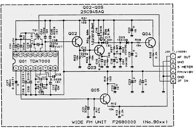 Schema elettrico del modulo WFM per Yaesu FRG-8800