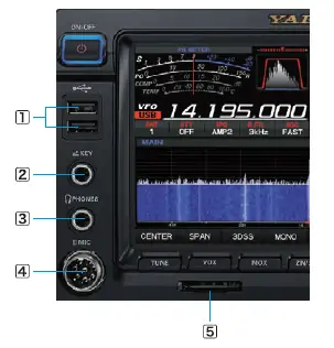 Yaesu FT-DX101 front panel connections