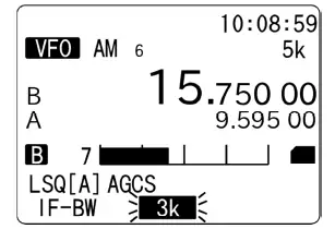 AOR AR-DV1 display, example of IF bandwidth