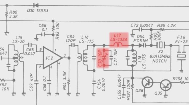 Part of the wiring diagram for the notch filter