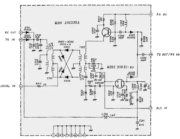 Yaesu FT-7B MIXER schematic diagram Yaesu FT-7B MIXER schematic diagram